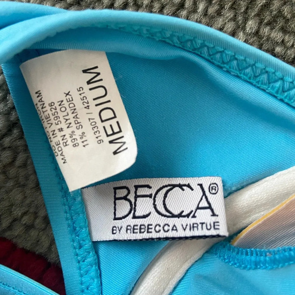 Becca by Rebecca Virtue Aqua Blue Bralette Bikini Swim Top M - Picture 9 of 10